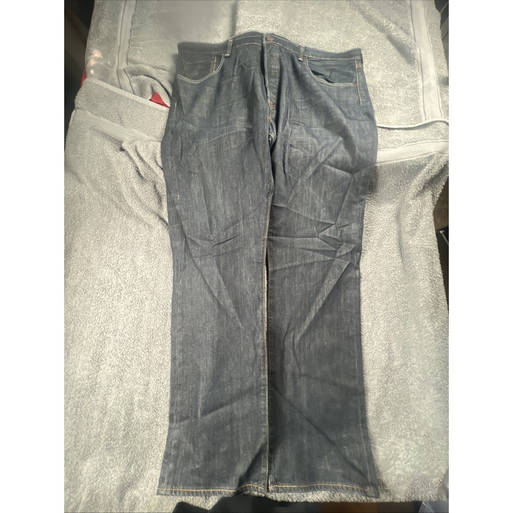Levis 501‎ Jeans Mens 40x32 Dark Wash Blue Button Fly Straight Leg Heavy Denim